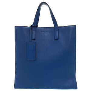 Prada leather Shoulder bag blue vertical leather tote pebbled texture